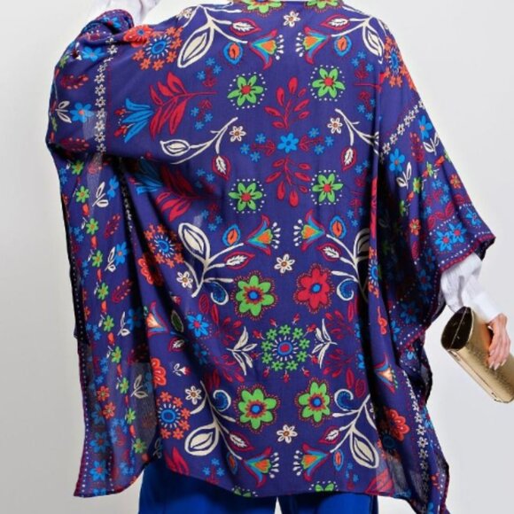 141 PRINTED RAYON CREPON KIMONO - Picture 3 of 3